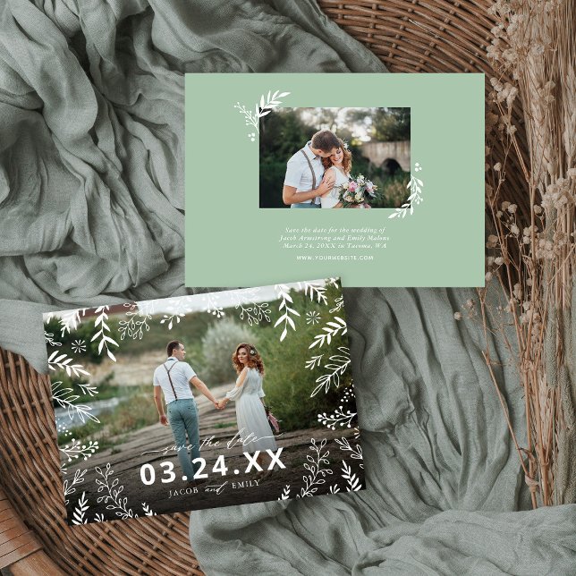Botanisches Foto-Overlay Save the Date (Von Creator hochgeladen)