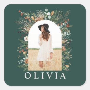 botanisches Foto Quadratischer Aufkleber