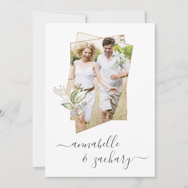 *~* Botanisches FOTO + UAWG + QR AR6 Wedding Invi Einladung (Vorderseite)