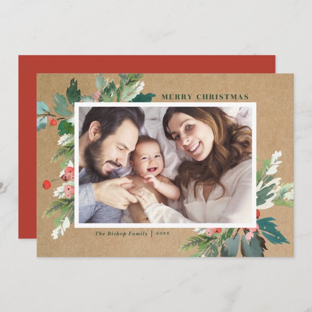 Botanisches Foto von Kraft-Wasserfarben (Vorne/Hinten)