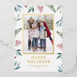 Botanisches Foto "Watercolor Winter" Folien Feiertagskarte