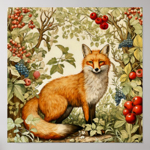 Botanisches Fox Woodland Art Poster