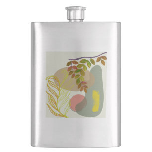 Botanisches Gelbgrün Flachmann