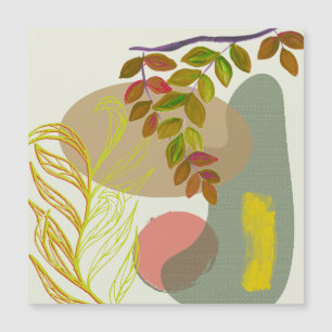 Botanisches Gelbgrün Magnetkarte