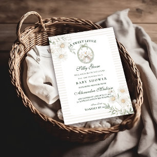 Botanisches Gingham-Alberner-Gans-Baby-Shower Einladung