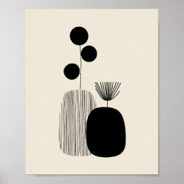 Botanisches Gleichgewicht – Minimale Vase Illustra Poster
