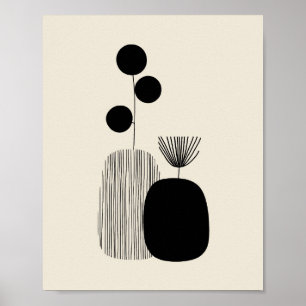 Botanisches Gleichgewicht – Minimale Vase Illustra Poster