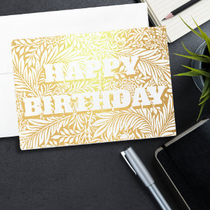 Botanisches Glück beim Geburtstag von Gold Foil Folienkarte