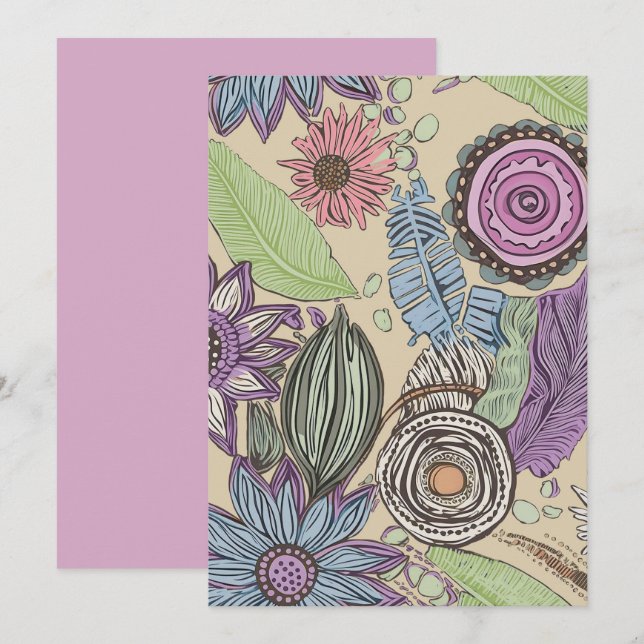 Botanisches Glück Dankeskarte (Vorne/Hinten)