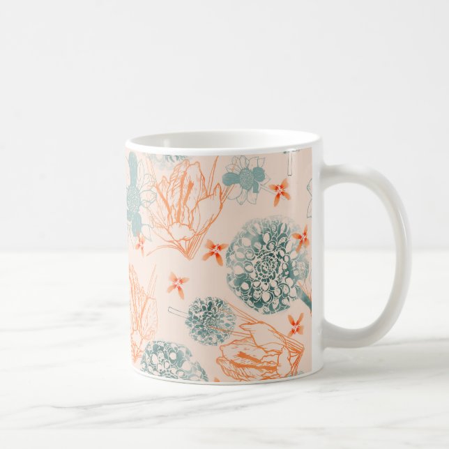 Botanisches Glücksmuster Kaffeetasse (Rechts)