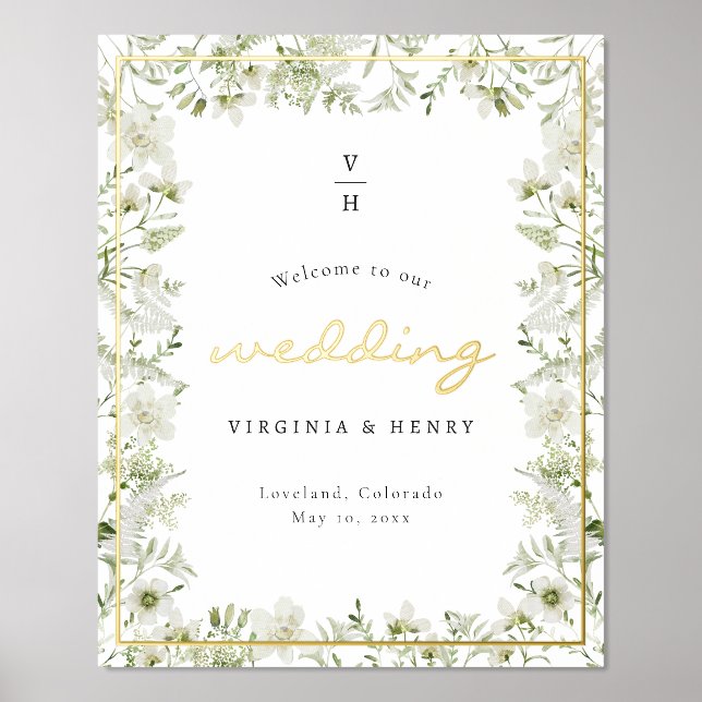 Botanisches Gold Foil Poster (Vorderseite)