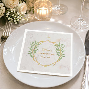 Botanisches Gold Geometric zur Bestätigung der Grü Serviette