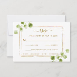 Botanisches Gold Grüne Hochzeit RSVP mit Wahlmögli Karte