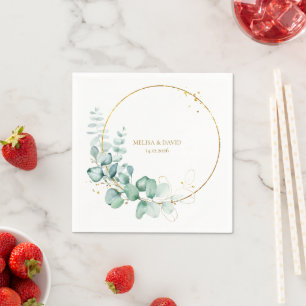 Botanisches Gold Grünzeug Eukalyptus Serviette