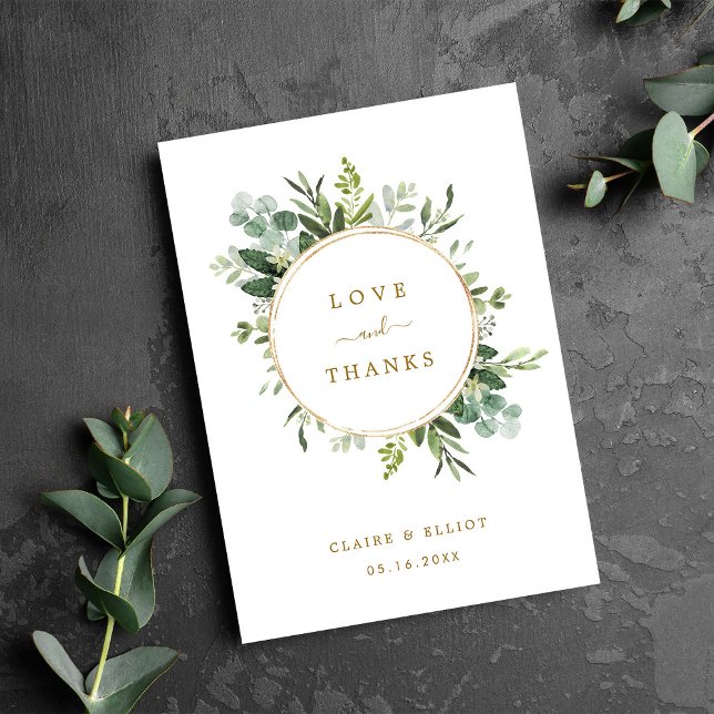 Botanisches goldenes Grün Vielen Dank für Ihre gek Karte (Von Creator hochgeladen)