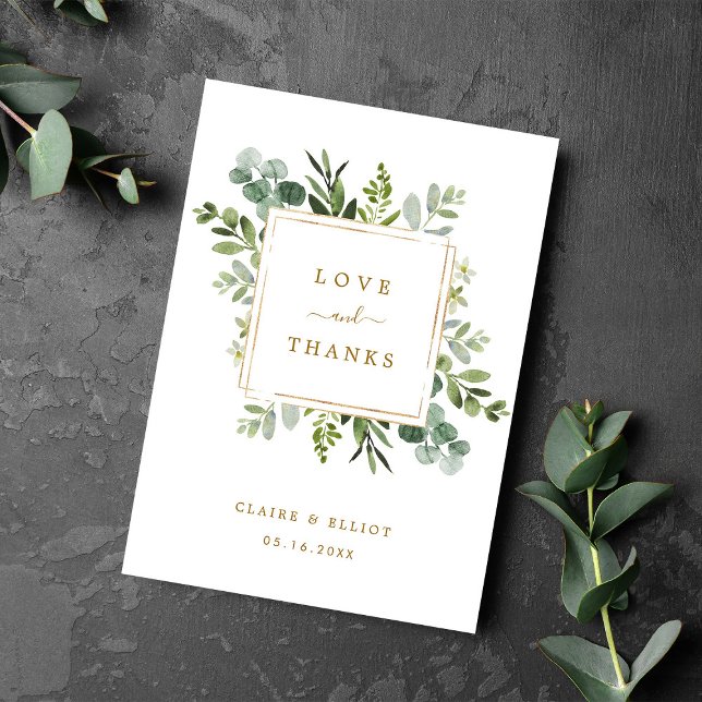 Botanisches goldenes Grün Vielen Dank für Ihre gek Karte (Von Creator hochgeladen)