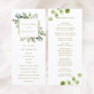 Botanisches Goldgrün Hochzeitsprogramm Programm