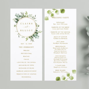 Botanisches Goldgrün Hochzeitsprogramm Programm
