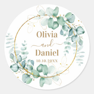 Botanisches Goldgrün zum Personalisieren für die H Runder Aufkleber