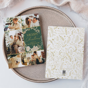 Botanisches Goldmedaille Weißes Blumenreath Foto W Feiertagskarte