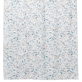 Botanisches graublaues Blätter in Aquarellfarbe Duschvorhang