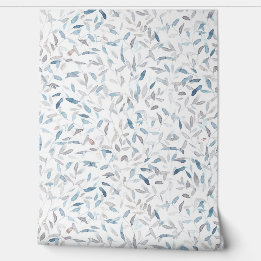 Botanisches graublaues Blätter in Aquarellfarbe Tapete