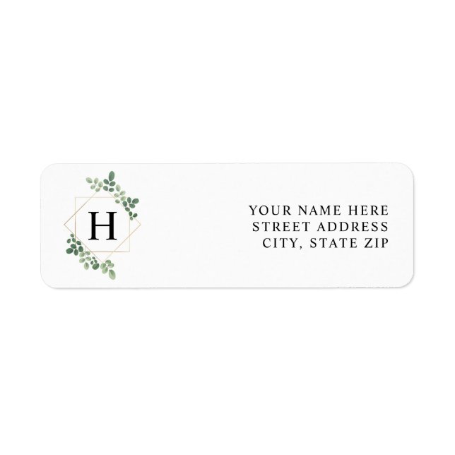 Botanisches Greenery Geometric Monogram (Vorne)
