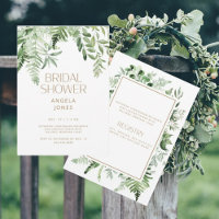 Botanisches Grün Gold Text Weißes Brautparty