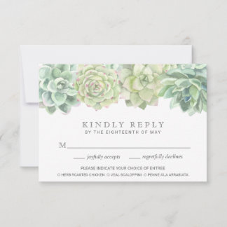 Botanisches grünes Abendessen RSVP Karte