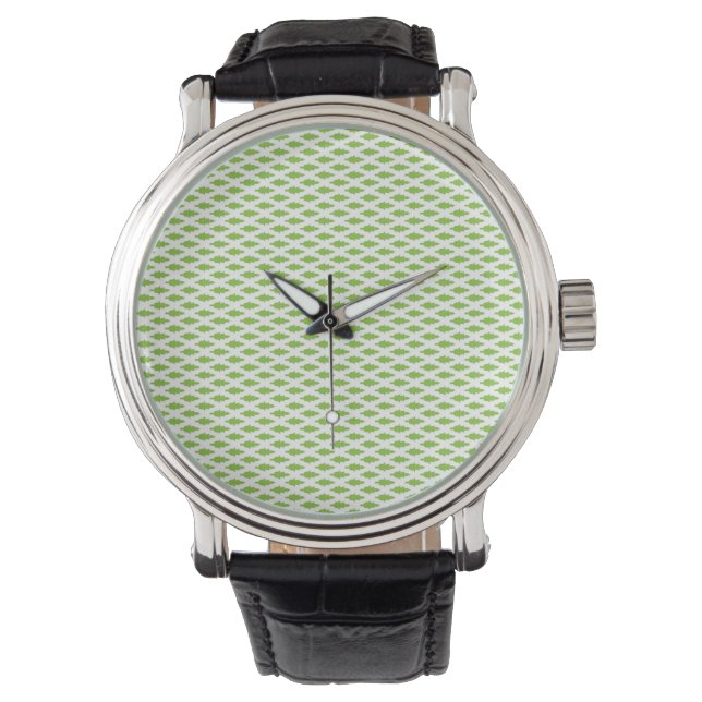 Botanisches grünes Aktendeckel-Set Armbanduhr (Vorderseite)