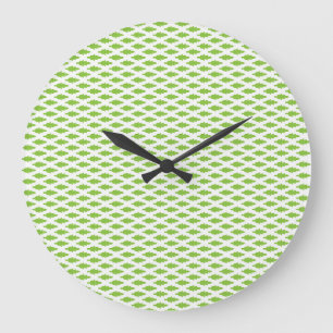 Botanisches grünes Aktendeckel-Set Große Wanduhr