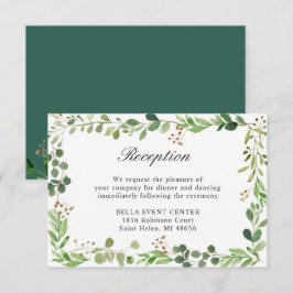 Botanisches grünes Blätter Hochzeitsempfang Einladung