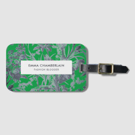Botanisches grünes Chinoiserie Custom Luggage Tag Gepäckanhänger