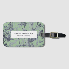 Botanisches grünes Chinoiserie Custom Luggage Tag Gepäckanhänger