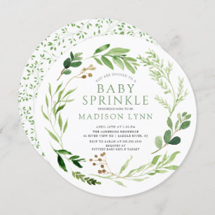 Botanisches grünes Leaf Baby Sprinkle Einladung
