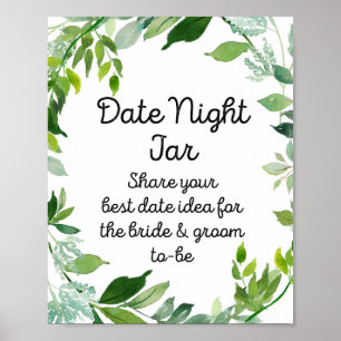 Botanisches Grünzeichen - Date Night Jar Poster