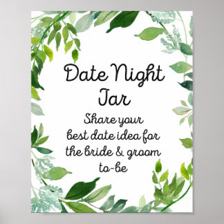 Botanisches Grünzeichen - Date Night Jar Poster