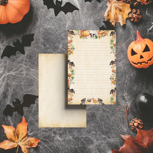 Botanisches Halloween mit Fledermäusen und Kürbisg Briefpapier