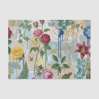 Botanisches Handwerk-Collage-Tissue Seidenpapier