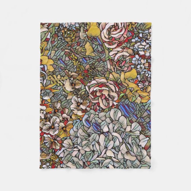 Botanisches Hartglas Fleecedecke (Vorderseite)