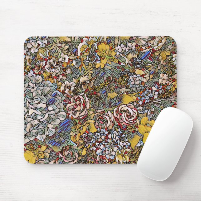 Botanisches Hartglas Mousepad (Mit Mouse)