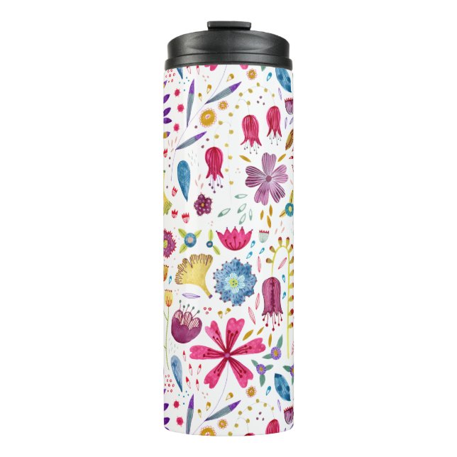 Botanisches Hedgerow-Muster Thermosbecher (Vorderseite)