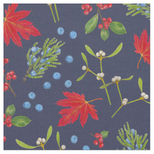 Botanisches Herbstpflanzen-Musterstoff Stoff