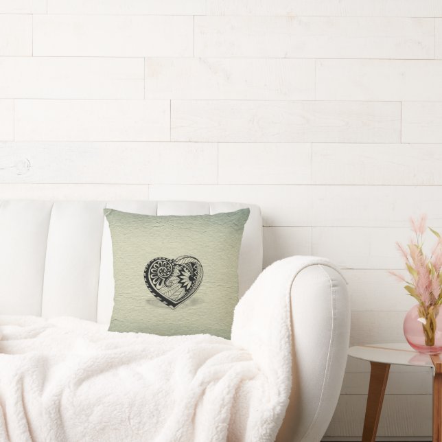 Botanisches Herzklopfen Boho Nature Decor Kissen (Liege)