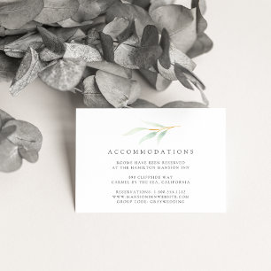 Botanisches Hochzeitshotel Airy Unterkunftskarten Begleitkarte