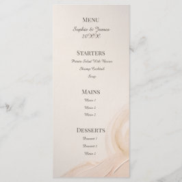 Botanisches Hochzeitsmenü Sage Peach Menükarte