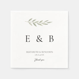 Botanisches Hochzeitsmonogramm Personalisiertes Gr Serviette