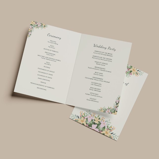 Botanisches Hochzeitsprogramm (Von Creator hochgeladen)