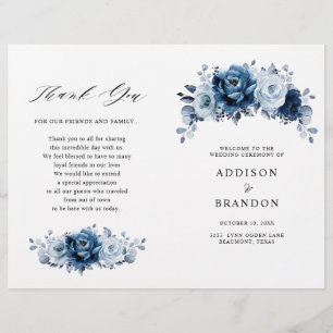Botanisches Hochzeitsprogramm für die Blauschiefer