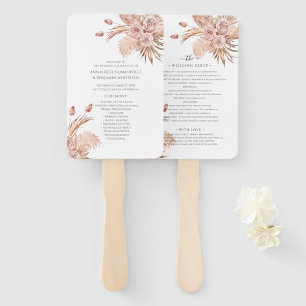 Botanisches Hochzeitsprogramm für Flora-Pampas Fächer